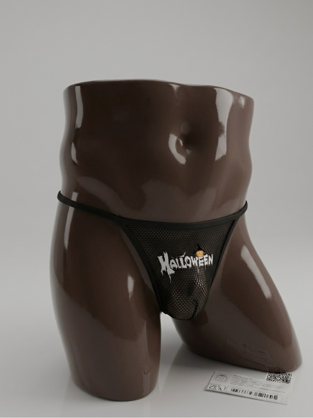 Halloween Mesh Men's Thong - Black | L
